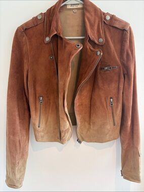 Never produced One of a kind Jakett Womens Ombré Suede Moto Jacket